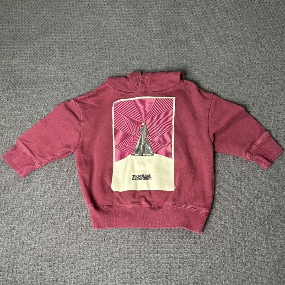 Cotton On Kids Moonage Daydream David Bowie Hoodie Toddler Size 3 Maroon